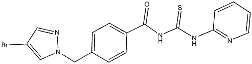 N-{4-[(4-bromo-1H-pyrazol-1-yl)methyl]benzoyl}-N'-(2-pyridinyl)thiourea Struktur