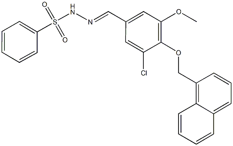 N'-[3-chloro-5-methoxy-4-(1-naphthylmethoxy)benzylidene]benzenesulfonohydrazide Struktur