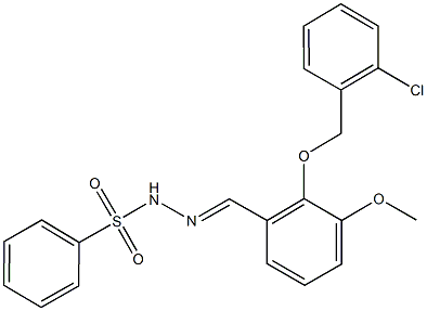 N'-{2-[(2-chlorobenzyl)oxy]-3-methoxybenzylidene}benzenesulfonohydrazide Struktur