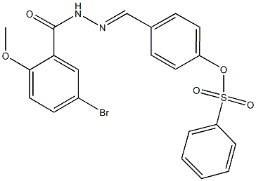 4-[2-(5-bromo-2-methoxybenzoyl)carbohydrazonoyl]phenyl benzenesulfonate Struktur