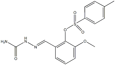 2-[2-(aminocarbonyl)carbohydrazonoyl]-6-methoxyphenyl 4-methylbenzenesulfonate Struktur