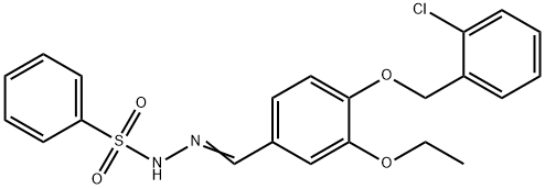 N'-{4-[(2-chlorobenzyl)oxy]-3-ethoxybenzylidene}benzenesulfonohydrazide Struktur