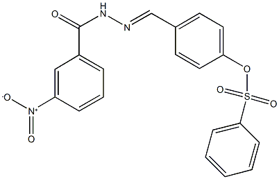 4-(2-{3-nitrobenzoyl}carbohydrazonoyl)phenyl benzenesulfonate Struktur