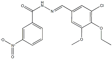 N'-(3-chloro-4-ethoxy-5-methoxybenzylidene)-3-nitrobenzohydrazide Struktur