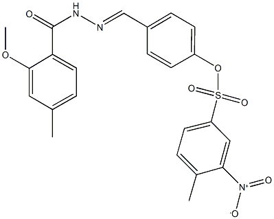 4-[2-(2-methoxy-4-methylbenzoyl)carbohydrazonoyl]phenyl 3-nitro-4-methylbenzenesulfonate Struktur