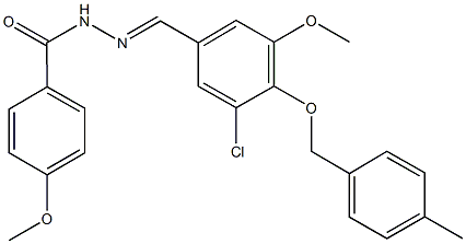 N'-{3-chloro-5-methoxy-4-[(4-methylbenzyl)oxy]benzylidene}-4-methoxybenzohydrazide Struktur