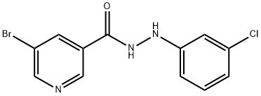 5-bromo-N'-(3-chlorophenyl)nicotinohydrazide Struktur