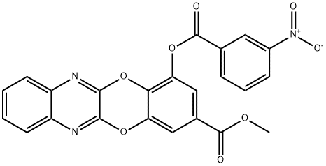 methyl 4-({3-nitrobenzoyl}oxy)[1,4]benzodioxino[2,3-b]quinoxaline-2-carboxylate Struktur