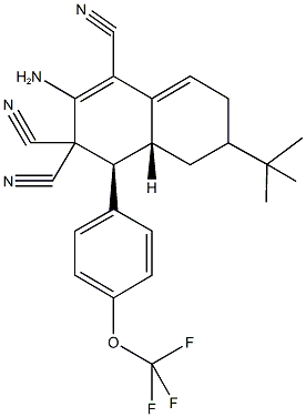 2-amino-6-tert-butyl-4-[4-(trifluoromethoxy)phenyl]-4a,5,6,7-tetrahydro-1,3,3(4H)-naphthalenetricarbonitrile Struktur