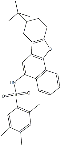 N-(8-tert-butyl-7,8,9,10-tetrahydronaphtho[1,2-b][1]benzofuran-5-yl)-2,4,5-trimethylbenzenesulfonamide Struktur