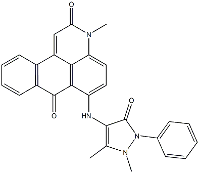 6-[(1,5-dimethyl-3-oxo-2-phenyl-2,3-dihydro-1H-pyrazol-4-yl)amino]-3-methyl-3H-naphtho[1,2,3-de]quinoline-2,7-dione Struktur