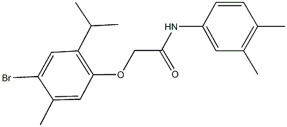 2-(4-bromo-2-isopropyl-5-methylphenoxy)-N-(3,4-dimethylphenyl)acetamide Struktur