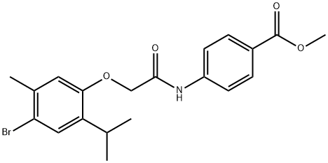 methyl 4-{[(4-bromo-2-isopropyl-5-methylphenoxy)acetyl]amino}benzoate Struktur