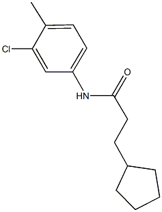 N-(3-chloro-4-methylphenyl)-3-cyclopentylpropanamide Struktur