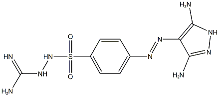 2-({4-[(3,5-diamino-1H-pyrazol-4-yl)diazenyl]phenyl}sulfonyl)hydrazinecarboximidamide Struktur