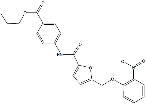 propyl 4-{[5-({2-nitrophenoxy}methyl)-2-furoyl]amino}benzoate Struktur