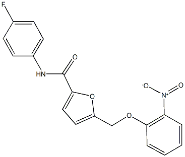 N-(4-fluorophenyl)-5-({2-nitrophenoxy}methyl)-2-furamide Struktur