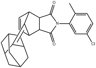 4-(5-chloro-2-methylphenyl)-10-tricyclo[3.3.1.1~3,7~]dec-2-ylidene-4-azatricyclo[5.2.1.0~2,6~]dec-8-ene-3,5-dione Struktur