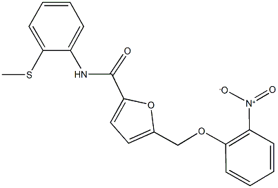 5-({2-nitrophenoxy}methyl)-N-[2-(methylsulfanyl)phenyl]-2-furamide Struktur