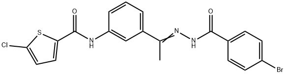 N-{3-[N-(4-bromobenzoyl)ethanehydrazonoyl]phenyl}-5-chloro-2-thiophenecarboxamide Struktur