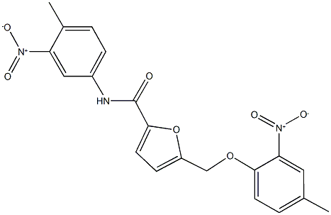 5-({2-nitro-4-methylphenoxy}methyl)-N-{3-nitro-4-methylphenyl}-2-furamide Struktur