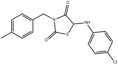 5-(4-chloroanilino)-3-(4-methylbenzyl)-1,3-thiazolidine-2,4-dione Struktur