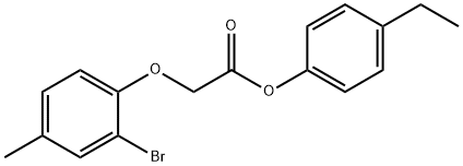 4-ethylphenyl (2-bromo-4-methylphenoxy)acetate Struktur