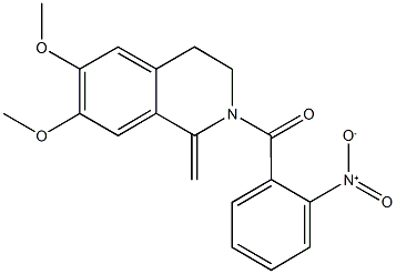 2-{2-nitrobenzoyl}-6,7-dimethoxy-1-methylene-1,2,3,4-tetrahydroisoquinoline Struktur