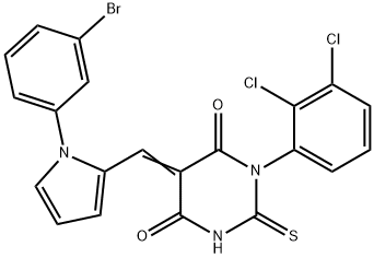 5-{[1-(3-bromophenyl)-1H-pyrrol-2-yl]methylene}-1-(2,3-dichlorophenyl)-2-thioxodihydro-4,6(1H,5H)-pyrimidinedione Struktur