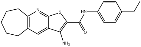 3-amino-N-(4-ethylphenyl)-6,7,8,9-tetrahydro-5H-cyclohepta[b]thieno[3,2-e]pyridine-2-carboxamide Struktur