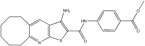 methyl 4-{[(3-amino-5,6,7,8,9,10-hexahydrocycloocta[b]thieno[3,2-e]pyridin-2-yl)carbonyl]amino}benzoate Struktur