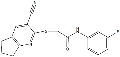 2-[(3-cyano-6,7-dihydro-5H-cyclopenta[b]pyridin-2-yl)sulfanyl]-N-(3-fluorophenyl)acetamide Structure