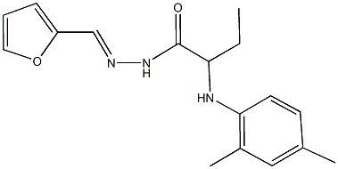 2-(2,4-dimethylanilino)-N'-(2-furylmethylene)butanohydrazide Struktur