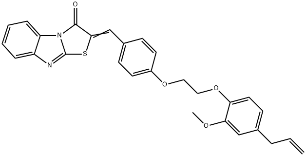 2-{4-[2-(4-allyl-2-methoxyphenoxy)ethoxy]benzylidene}[1,3]thiazolo[3,2-a]benzimidazol-3(2H)-one Struktur