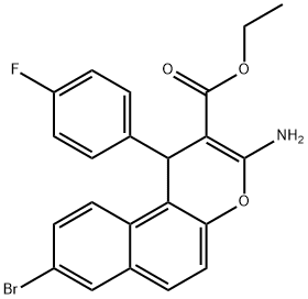 ethyl 3-amino-8-bromo-1-(4-fluorophenyl)-1H-benzo[f]chromene-2-carboxylate Struktur