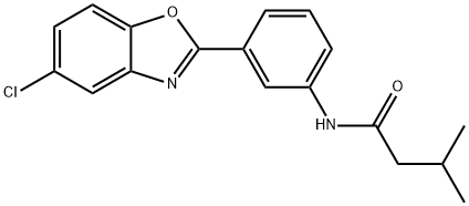 N-[3-(5-chloro-1,3-benzoxazol-2-yl)phenyl]-3-methylbutanamide Struktur