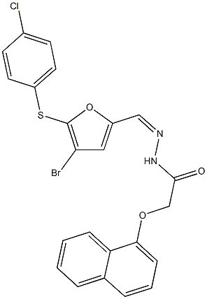 N'-({4-bromo-5-[(4-chlorophenyl)sulfanyl]-2-furyl}methylene)-2-(1-naphthyloxy)acetohydrazide Struktur