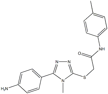 2-{[5-(4-aminophenyl)-4-methyl-4H-1,2,4-triazol-3-yl]sulfanyl}-N-(4-methylphenyl)acetamide Struktur