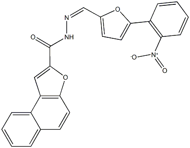 N'-[(5-{2-nitrophenyl}-2-furyl)methylene]naphtho[2,1-b]furan-2-carbohydrazide Struktur