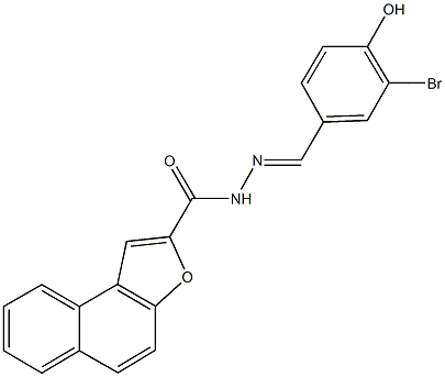 N'-(3-bromo-4-hydroxybenzylidene)naphtho[2,1-b]furan-2-carbohydrazide Struktur