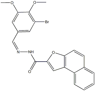 N'-(3-bromo-4,5-dimethoxybenzylidene)naphtho[2,1-b]furan-2-carbohydrazide Struktur