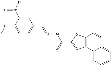 N'-{3-nitro-4-methoxybenzylidene}naphtho[2,1-b]furan-2-carbohydrazide Struktur