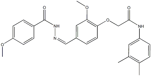 N-(3,4-dimethylphenyl)-2-{2-methoxy-4-[2-(4-methoxybenzoyl)carbohydrazonoyl]phenoxy}acetamide Struktur