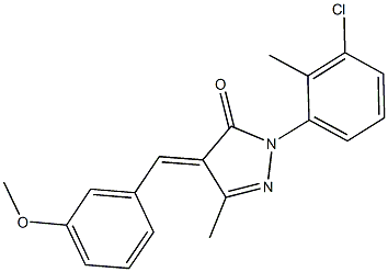 2-(3-chloro-2-methylphenyl)-4-(3-methoxybenzylidene)-5-methyl-2,4-dihydro-3H-pyrazol-3-one Struktur