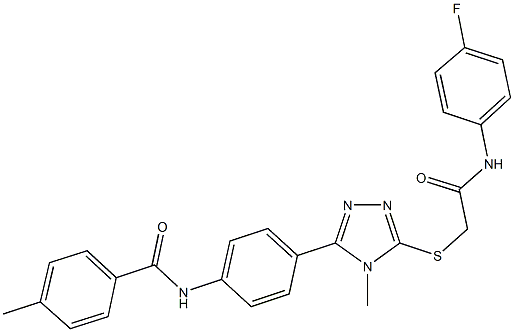 N-[4-(5-{[2-(4-fluoroanilino)-2-oxoethyl]sulfanyl}-4-methyl-4H-1,2,4-triazol-3-yl)phenyl]-4-methylbenzamide Struktur