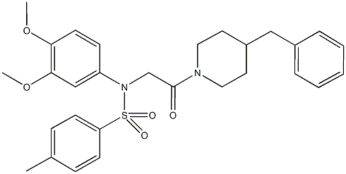 N-[2-(4-benzylpiperidin-1-yl)-2-oxoethyl]-N-(3,4-dimethoxyphenyl)-4-methylbenzenesulfonamide Struktur