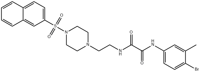 N~1~-(4-bromo-3-methylphenyl)-N~2~-{2-[4-(2-naphthylsulfonyl)-1-piperazinyl]ethyl}ethanediamide Struktur