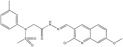 N-(2-{2-[(2-chloro-7-methoxy-3-quinolinyl)methylene]hydrazino}-2-oxoethyl)-N-(3-methylphenyl)methanesulfonamide Struktur