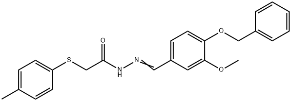 N'-[4-(benzyloxy)-3-methoxybenzylidene]-2-[(4-methylphenyl)sulfanyl]acetohydrazide Struktur