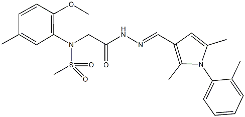 N-[2-(2-{[2,5-dimethyl-1-(2-methylphenyl)-1H-pyrrol-3-yl]methylene}hydrazino)-2-oxoethyl]-N-(2-methoxy-5-methylphenyl)methanesulfonamide Struktur